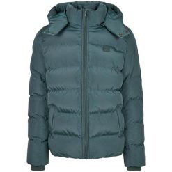 Męska Kurtka Puchowa Z Kapturem. Zielone kurtki męskie Urban Classics, m, bez wzorów, z puchu, sportowe, bez ramiączek, z kapturem. Za 286.99 zł.