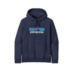 Bluza Dorosły Patagonia P6 Logo Uprisal granatowy. Niebieskie bluzy nierozpinane męskie Patagonia, bez wzorów, sportowe, bez ramiączek, bez kaptura. W wyprzedaży za 374.70 zł.