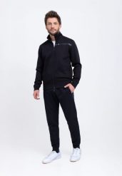 Granatowe joggery N-GON. Spodnie na co dzień męskie Volcano, bez wzorów, z bawełny, klasyczne. Za 139.99 zł.