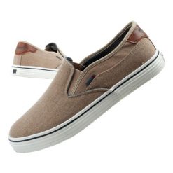 Buty sportowe trampki męskie Wrangler Calypso Slip-On. Brązowe trampki męskie Wrangler, bez wzorów, eleganckie, bez zapięcia. Za 169.00 zł.