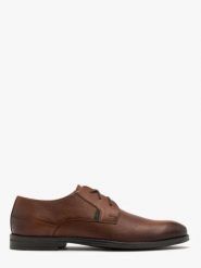 Brązowe półbuty męskie. Brązowe eleganckie półbuty męskie Ryłko, ze skóry, bez obcasa, bez zapięcia. Za 399.99 zł.