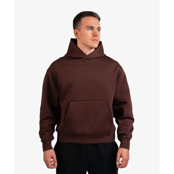 Bluza INTERLOCK OVERSIZE DZIK® brązowa. Brązowe bluzy nierozpinane męskie DZIK, l, z aplikacjami, z materiału, sportowe, bez ramiączek, bez kaptura. Za 349.99 zł.