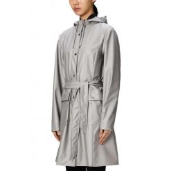 Kurtka RAINS CURVE LONG JACKET W3 Szary. Szare kurtki męskie Rains, bez wzorów, z syntetyku, bez ramiączek, bez kaptura. Za 527.58 zł.