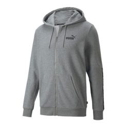 Męska Bluza Z Kapturem Essential Tape Full Zip. Szare bluzy z kapturem męskie Puma, m, bez wzorów, z kapturem. Za 245.99 zł.