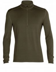 Bluza termoaktywna Icebreaker 260 Tech L/S Half Zip - loden. Bielizna termoaktywna męska Icebreaker, l, bez wzorów, bez ramiączek, bez kaptura. Za 523.67 zł.