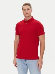 Tommy Hilfiger Polo 1985 MW0MW17770 Czerwony Regular Fit. Czerwone koszulki polo męskie Tommy Hilfiger, m, bez wzorów, z bawełny, bez kołnierzyka, bez ramiączek. Za 239.99 zł.