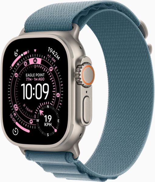 Smartwatch Apple Watch Ultra 3 GPS + Cellular 49mm Natural Titanium / Alpine Loop M Niebieski (MEWM4QP/A). Niebieskie zegarki smartwatch Apple. Za 3,732.57 zł.