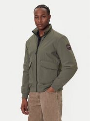 Napapijri Kurtka bomber A-Giovi NP0A88U2 Zielony Regular Fit. Zielone kurtki męskie Napapijri, m, bez wzorów, z syntetyku, bez ramiączek, bez kaptura. Za 879.99 zł.