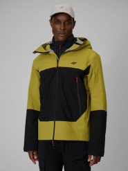 4F Kurtka trekkingowa membrana 15000 męska - żółta XL. Żółte kurtki męskie 4f, l, bez wzorów, z tkaniny, bez ramiączek, bez kaptura. Za 699.99 zł.