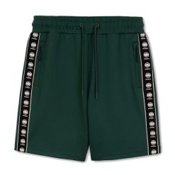 Spodenki męskie Pitbull Track Shorts Powers. Zielone szorty sportowe męskie PITBULL, bez wzorów, sportowe. Za 149.99 zł.