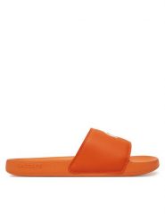 Lacoste Klapki Serve Sliders 7-49CMA0041 Pomarańczowy. Brązowe klapki i japonki męskie Lacoste, bez wzorów, ze skóry. Za 109.99 zł.