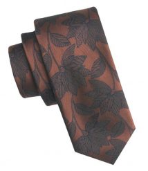 Elegancki i Modny Męski Krawat - Angelo di Monti - Duże Kwiaty, Brązowe Tło. Brązowe krawaty i muchy męskie Angelo di Monti, bez wzorów, z tkaniny, eleganckie. Za 45.00 zł.
