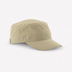 Czapka turystyczna z daszkiem Hike 500 Travel. Brązowe czapki męskie QUECHUA, bez wzorów, z elastanu, sportowe. Za 49.99 zł.