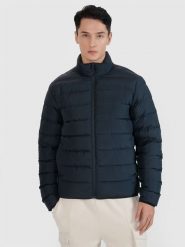 4F Kurtka puchowa z wypełnieniem naturalnym męska - czarna 3XL. Czarne kurtki męskie 4f, m, bez wzorów, z dzianiny, klasyczne, bez ramiączek, bez kaptura. Za 499.99 zł.
