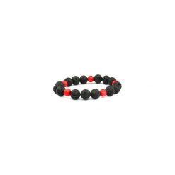 Bransoletka Męska Koral i Lawa. Czerwone biżuteria dla mężczyzn Brazi druse jewelry. Za 70.00 zł.