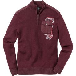 Sweter ze stójką bonprix czerwony klonowy. Swetry męskie marki bonprix. Za 54.99 zł.