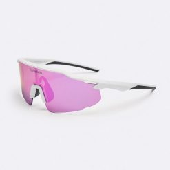 Okulary przeciwsłoneczne antypoślizgowe do biegania i kolarstwa kat.3 - unisex. Białe okulary przeciwsłoneczne męskie ROCHEBRIN, bez wzorów, z materiału, sportowe. W wyprzedaży za 294.00 zł.