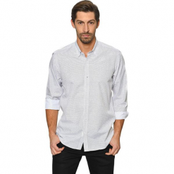 Koszula w kolorze biało-czarnym. Białe koszule męskie AVVA, Dewberry, button down. Za 129.95 zł.