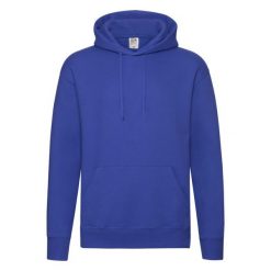 Męska Bluza Z Kapturem Premium. Niebieskie bluzy nierozpinane męskie Fruit of the Loom, m, bez wzorów, bez ramiączek, z kapturem. Za 112.99 zł.
