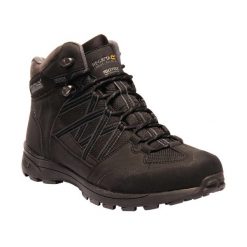 Buty trekkingowe męskie Regatta Samaris II Mid wodoodporne. Czarne buty trekkingowe męskie Regatta, bez wzorów, bez zapięcia. Za 271.00 zł.