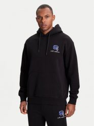 KARL LAGERFELD Bluza 705111 553904 Czarny Loose Fit. Czarne bluzy nierozpinane męskie KARL LAGERFELD, l, bez wzorów, z bawełny, bez ramiączek, bez kaptura. Za 859.99 zł.