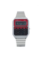 Casio Zegarek Vintage CA-500WE-4BEF Srebrny. Szare, cyfrowe zegarki męskie Casio, srebrne. Za 289.99 zł.