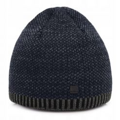 Ciepła, Dwuwarstwowa Czapka Beanie - Pako Jeans - Granatowy Melanż. Niebieskie czapki męskie Pako Jeans, na zimę, bez wzorów, z jeansu, sportowe. Za 45.00 zł.