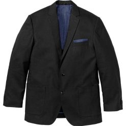 Marynarka z materiału z lnem, Regular Fit bonprix czarny. Czarne marynarki męskie bonprix. Za 139.99 zł.