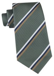 Klasyczny Krawat Klubowy - Alties - w Prążek, Stonowana Zieleń. Zielone krawaty i muchy męskie Alties, bez wzorów, z tkaniny, eleganckie. Za 49.00 zł.