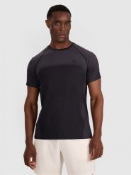 4F Koszulka treningowa szybkoschnąca męska - szara S. Czarne t-shirty sportowe męskie 4f, m, bez wzorów, z materiału, klasyczne, bez ramiączek. Za 139.99 zł.