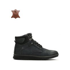 Granatowe Skórzane Botki Release. Czarne buty zimowe męskie Born2be, ze skóry. Za 84.99 zł.