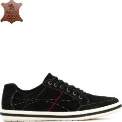 Czarne Skórzane Półbuty Opio. Buty sportowe na co dzień męskie marki Born2be. Za 179.99 zł.