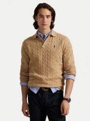Polo Ralph Lauren Sweter 710974165004 Beżowy Regular Fit. Brązowe kardigany męskie Polo Ralph Lauren, m, bez wzorów, z wełny, bez ramiączek. Za 1,199.00 zł.