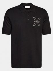 Richmond X Polo Lisi UMP24207PO Czarny Regular Fit. Czarne koszulki polo męskie Richmond X, m, bez wzorów, z bawełny, bez kołnierzyka, bez ramiączek. Za 309.99 zł.