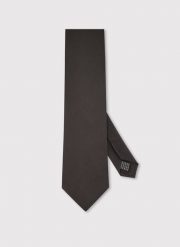 PAKO LORENTE - Ciemnobrązowy krawat męski. Krawaty i muchy męskie Pako Lorente, bez wzorów, z poliesteru. Za 129.99 zł.