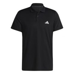Polo adidas Essentials. Czarne koszulki polo męskie ADIDAS, m, bez wzorów, bez kołnierzyka, bez ramiączek. Za 139.15 zł.