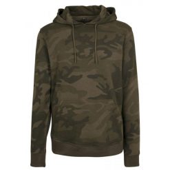 Bluza Z Kapturem Camo Dla Dorosłych Unisex. Zielone bluzy nierozpinane męskie BUILD YOUR BRAND, m, bez wzorów, bez ramiączek, z kapturem. Za 227.99 zł.