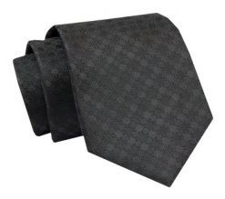 Krawat - ALTIES - Czerń, Faktura w Grochy. Krawaty i muchy męskie Alties, bez wzorów, z tkaniny, eleganckie. Za 49.00 zł.