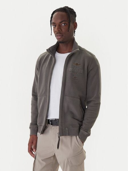 Aeronautica Militare Bluza 252FE2055UF00665 Szary Regular Fit. Szare bluzy rozpinane męskie Aeronautica Militare, m, bez wzorów, z bawełny, bez ramiączek, bez kaptura. Za 919.99 zł.