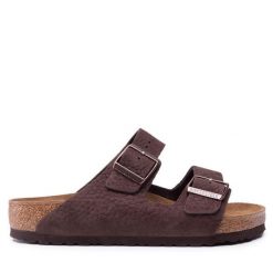 Klapki Birkenstock. Brązowe klapki i japonki męskie Birkenstock, bez wzorów. Za 399.99 zł.
