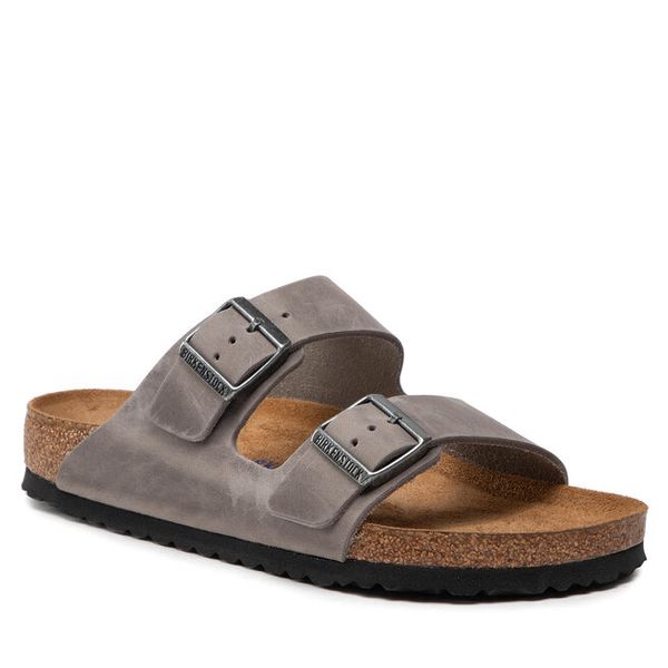 Klapki Birkenstock. Szare klapki i japonki męskie Birkenstock, bez wzorów. Za 579.99 zł.