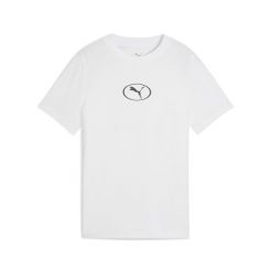 Młodzieżowa koszulka PUMA Sport z prążkowanym kołnierzem PUMA White. Biała t-shirty sportowe męskie Puma, m, bez wzorów, prążkowane, młodzieżowe, bez ramiączek. Za 109.00 zł.