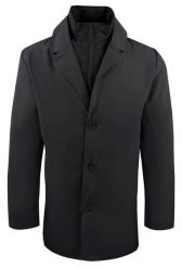Krótki, Męski Płaszcz Przejściowy z Wysokim Kołnierzem - Brave Soul - Czarny. Czarne płaszcze męskie Brave Soul, na jesień, l, bez wzorów, z poliesteru, bez kaptura. Za 285.00 zł.