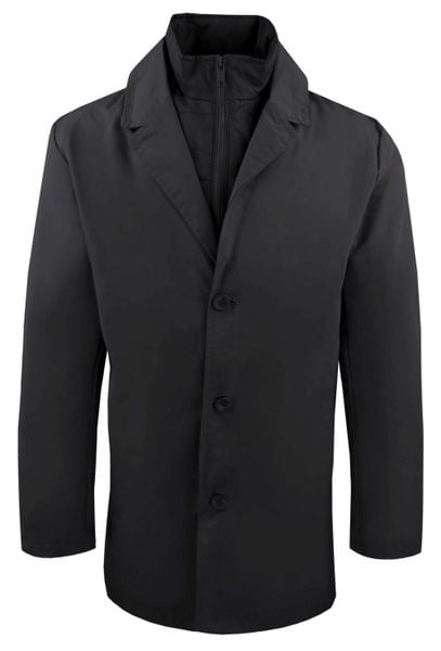 Krótki, Męski Płaszcz Przejściowy z Wysokim Kołnierzem - Brave Soul - Czarny. Czarne płaszcze męskie Brave Soul, na jesień, l, bez wzorów, z poliesteru, bez kaptura. Za 285.00 zł.
