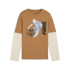 Młodzieżowa warstwowa koszulka MID90s z długim rękawem PUMA Melted Caramel Brown. Brązowa koszulki męskie z długim rękawem Puma, m, bez wzorów, młodzieżowe, bez kołnierzyka, bez ramiączek. Za 129.00 zł.