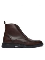 BOSS Kozaki Calev 50552551 Brązowy. Brązowe buty zimowe męskie Boss, bez wzorów, ze skóry, bez obcasa, bez zapięcia. Za 889.99 zł.