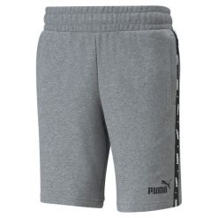 Męskie szorty Essentials+ Tape PUMA Medium Gray Heather. Szare szorty sportowe męskie Puma, bez wzorów, sportowe. Za 137.55 zł.