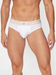 Versace Slipy AU10027 1A10011 Biały. Białe slipki męskie Versace, m, bez wzorów, z bawełny. Za 169.99 zł.