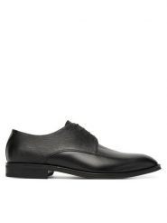 BOSS Półbuty Derrek 50547055 Czarny. Czarne eleganckie półbuty męskie Boss, ze skóry, wizytowe, bez obcasa, bez zapięcia. Za 939.99 zł.