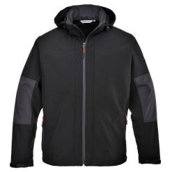 Męska Kurtka Soft Shell Z Kapturem. Czarne kurtki męskie Portwest, m, bez wzorów, sportowe, bez ramiączek, z kapturem. Za 362.99 zł.